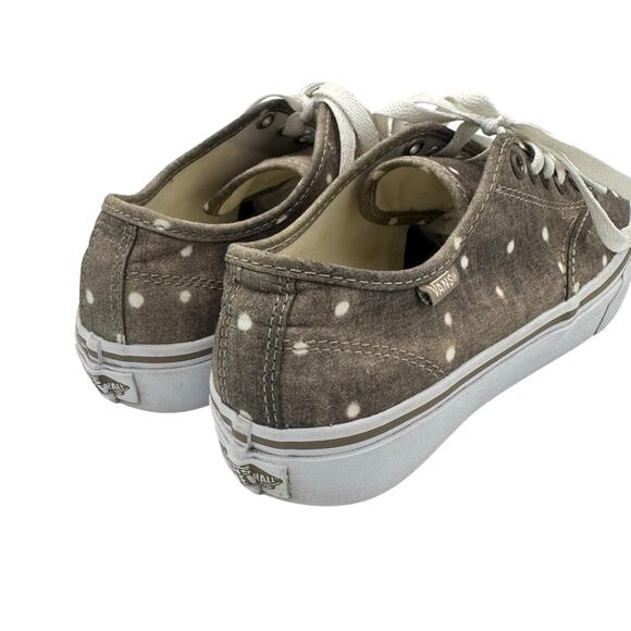 Vans Women's Gray Polka Dot Lace Up Low Top Casual Sneakers - Picture 9 of 11